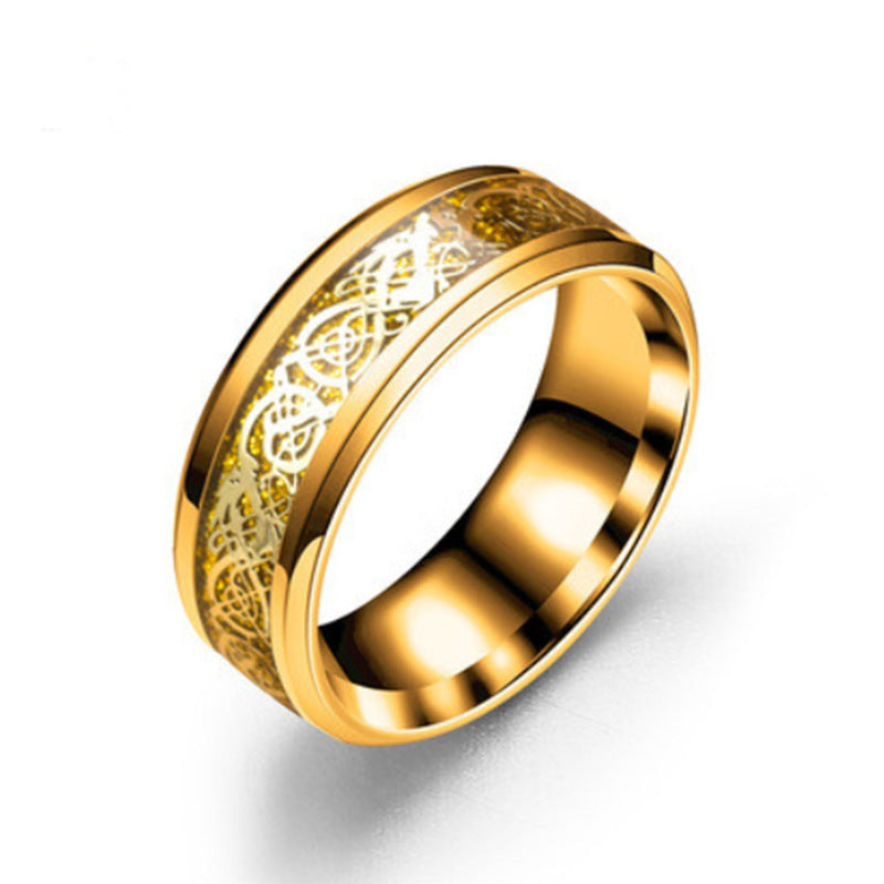 Acier Dragon bague