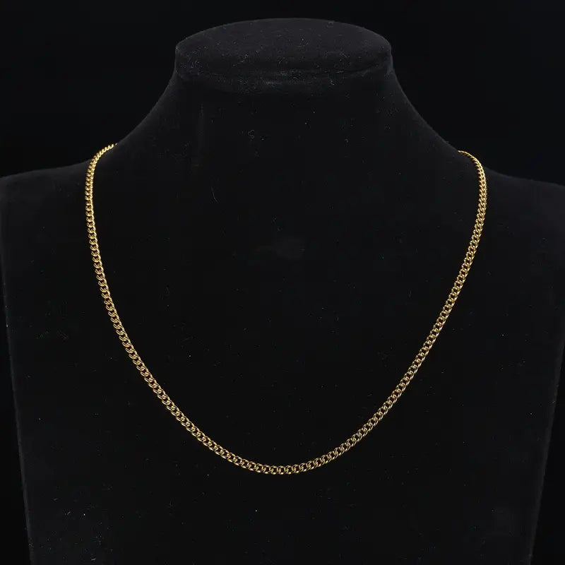 3 mm inoxydable acier cubain Link chaîne collier Sleek et Hypoallergenic