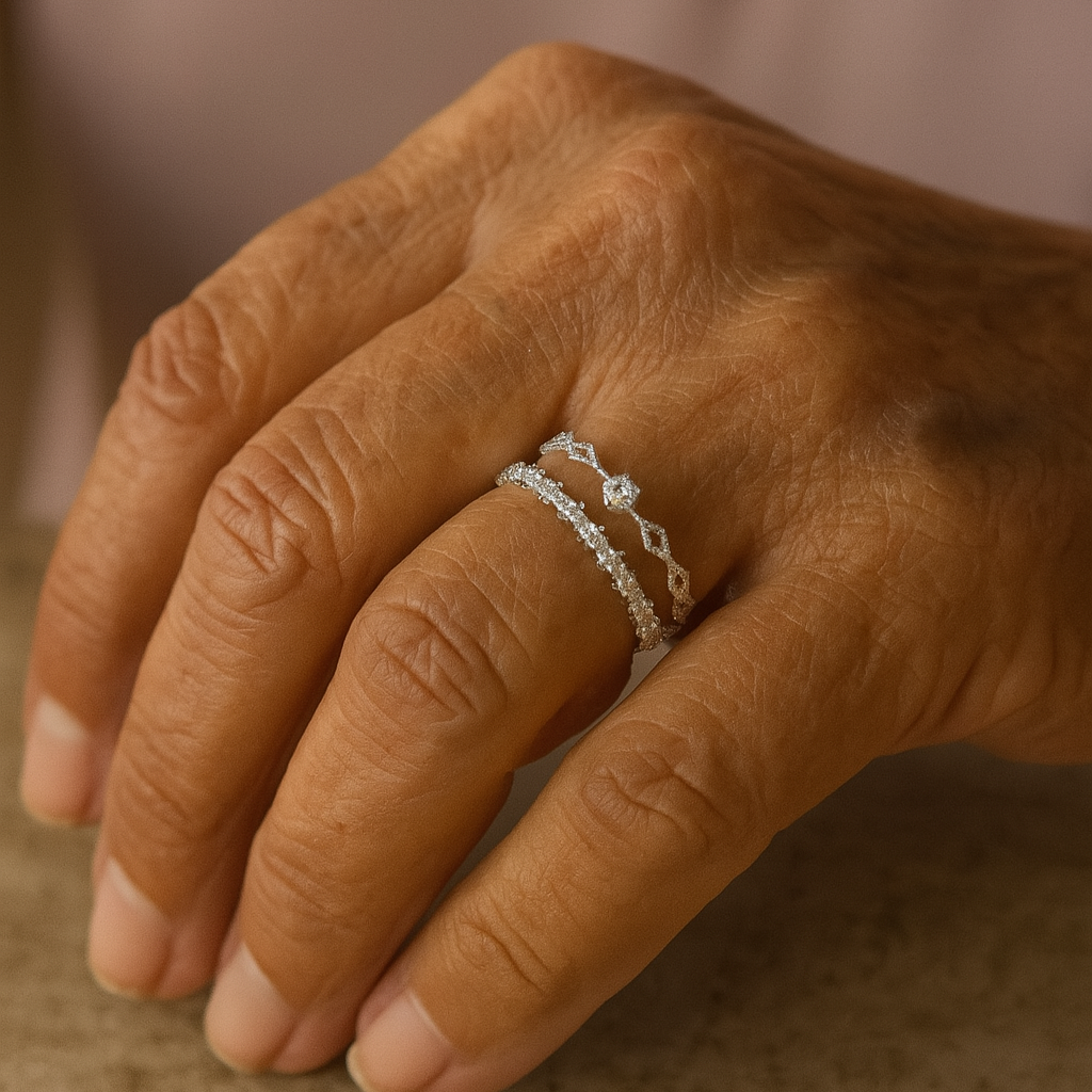 Ajustable élégante bague en zircone fait de argent