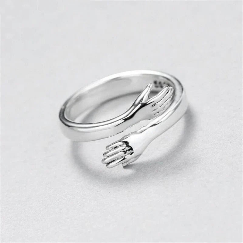 Ajustable câlin bague en argent