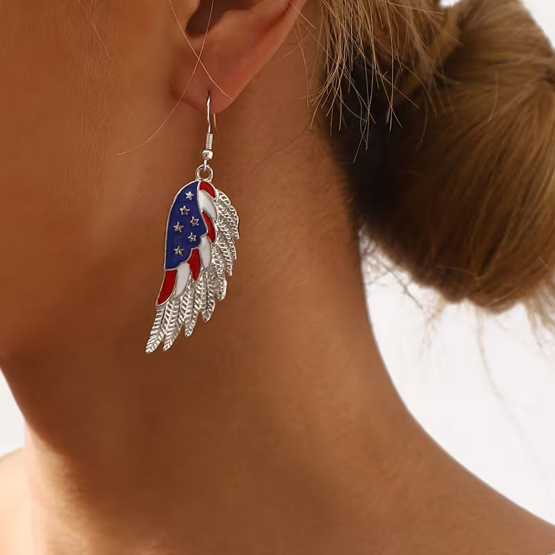 Ailes de intemporelles liberté boucles d'oreilles pendantes